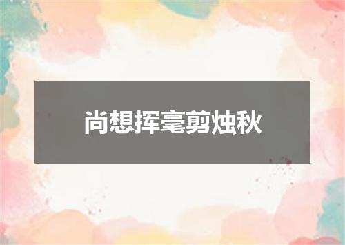 尚想挥毫剪烛秋