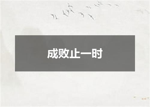 成败止一时