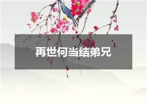再世何当结弟兄