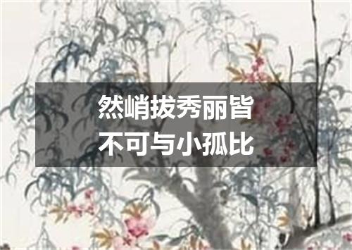 然峭拔秀丽皆不可与小孤比