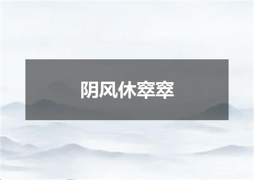 阴风休窣窣