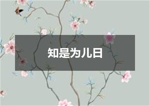 知是为儿日