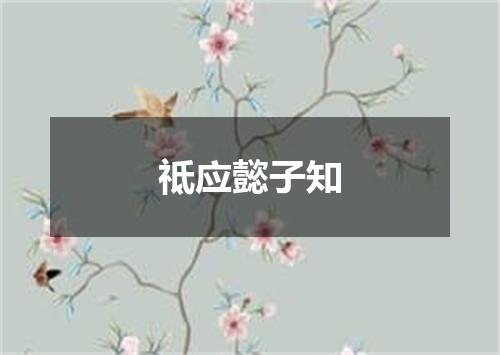 祗应懿子知