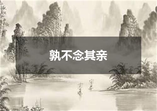 孰不念其亲