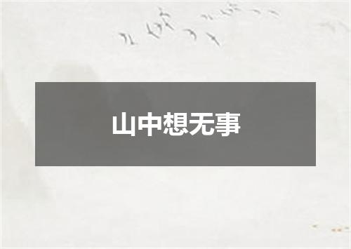 山中想无事