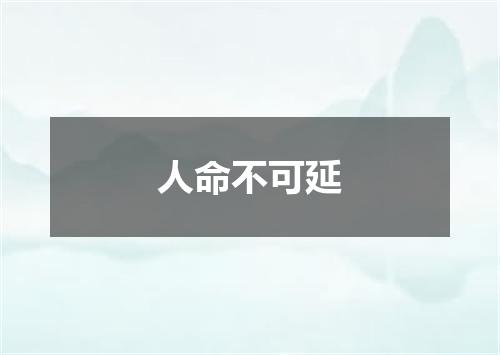 人命不可延