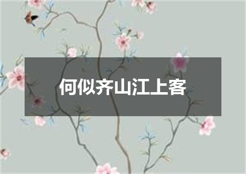 何似齐山江上客