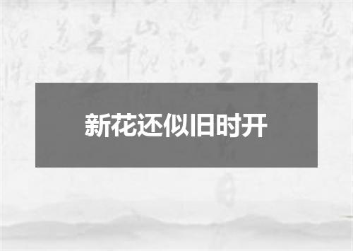 新花还似旧时开