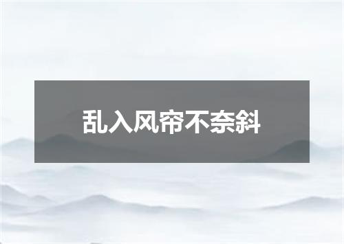 乱入风帘不奈斜