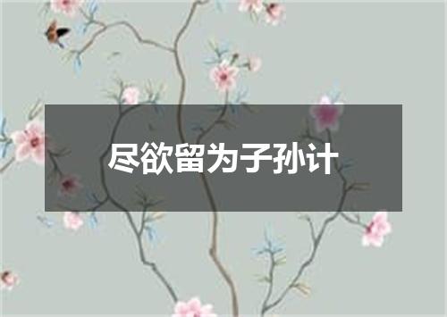 尽欲留为子孙计