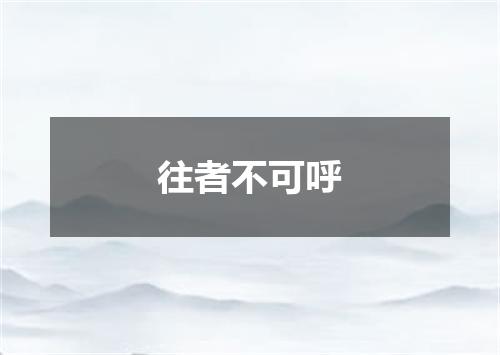 往者不可呼