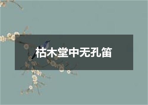枯木堂中无孔笛