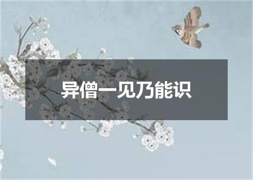 异僧一见乃能识