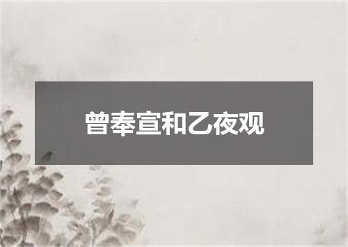 曾奉宣和乙夜观