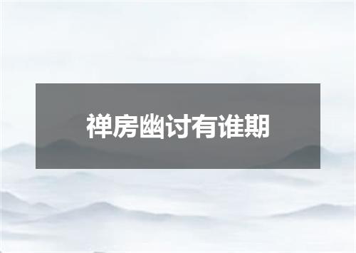 禅房幽讨有谁期