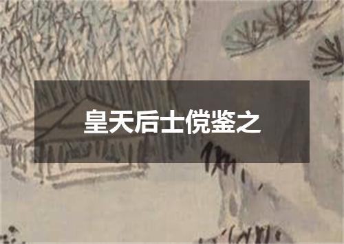 皇天后士傥鉴之