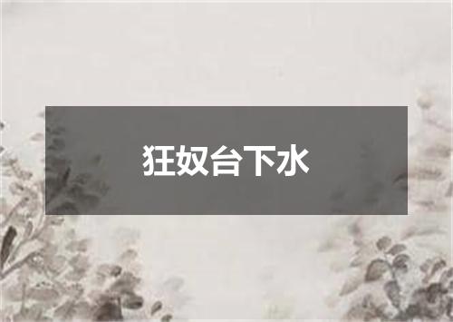 狂奴台下水