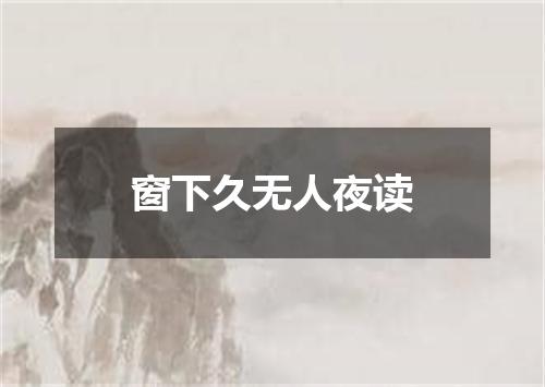 窗下久无人夜读