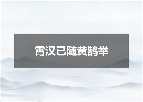 霄汉已随黄鹄举