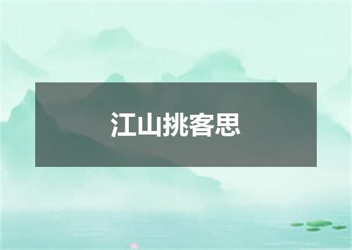 江山挑客思
