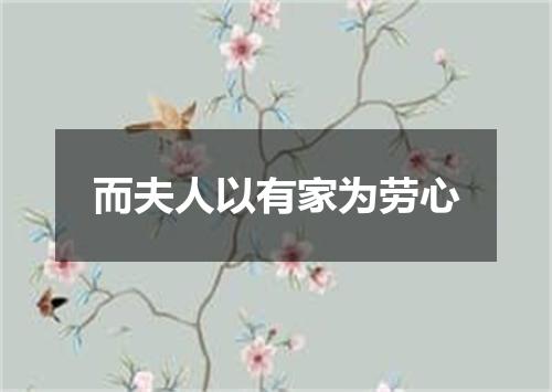 而夫人以有家为劳心