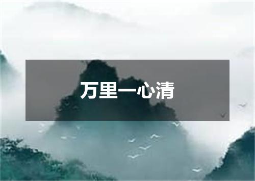万里一心清