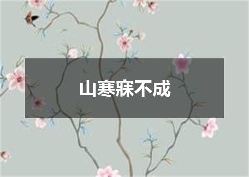 山寒寐不成