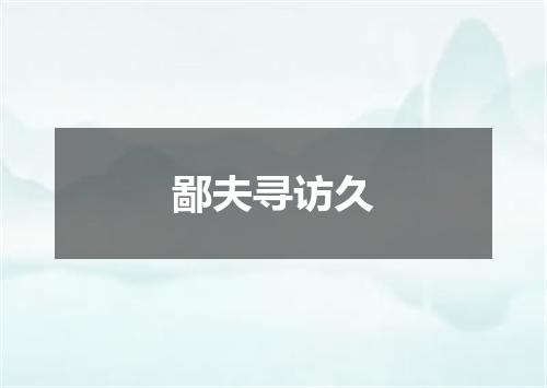 鄙夫寻访久