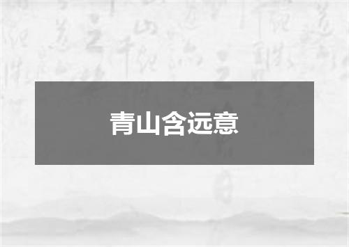青山含远意