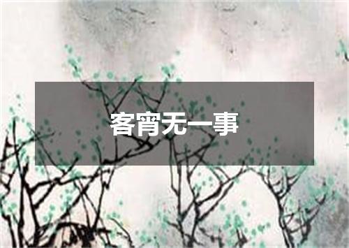 客宵无一事