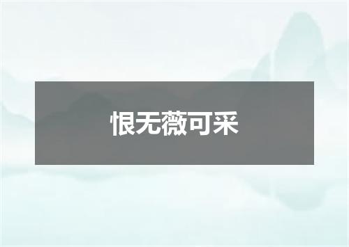 恨无薇可采