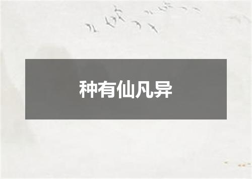 种有仙凡异