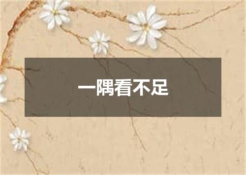 一隅看不足