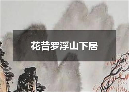 花昔罗浮山下居