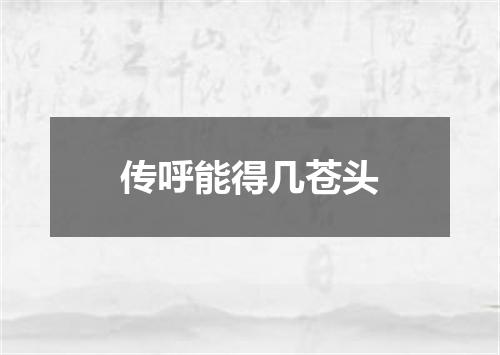 传呼能得几苍头