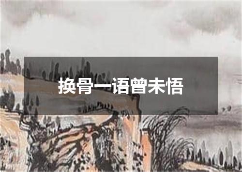 换骨一语曾未悟