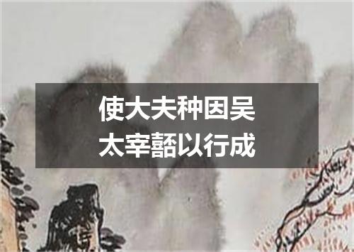 使大夫种因吴太宰嚭以行成