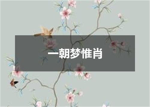 一朝梦惟肖