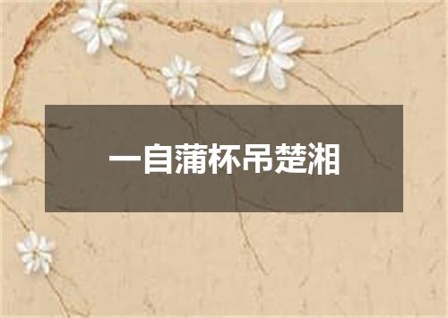 一自蒲杯吊楚湘