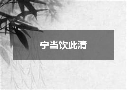 宁当饮此清