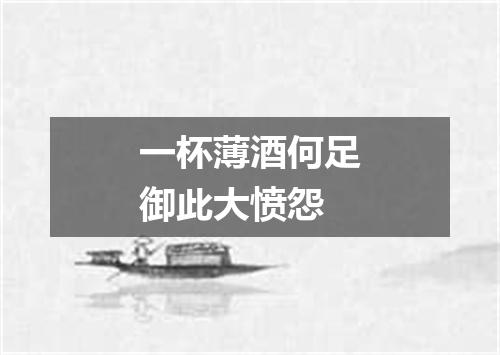 一杯薄酒何足御此大愤怨