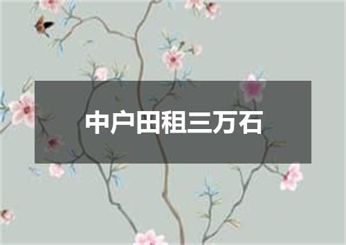 中户田租三万石