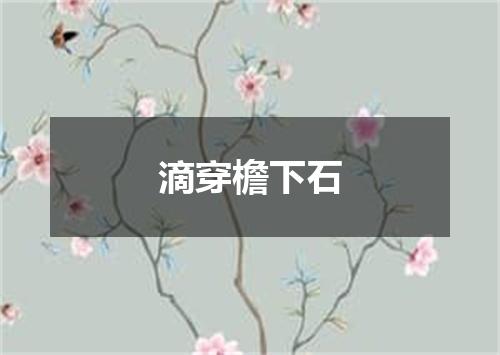 滴穿檐下石
