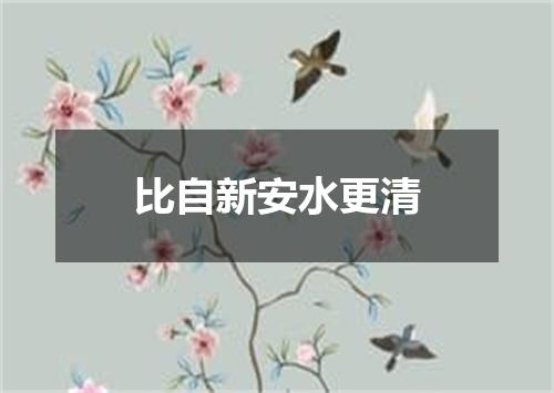 比自新安水更清