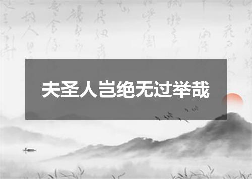 夫圣人岂绝无过举哉