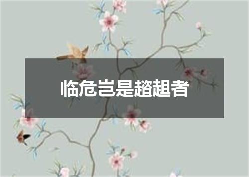 临危岂是趦趄者