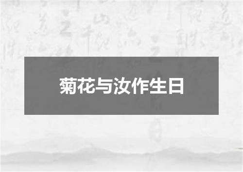 菊花与汝作生日