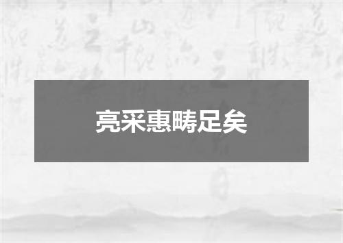 亮采惠畴足矣
