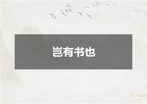 岂有书也
