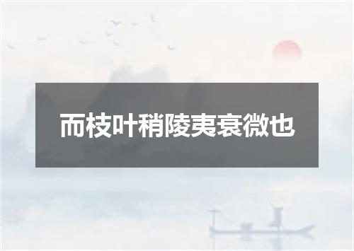 而枝叶稍陵夷衰微也